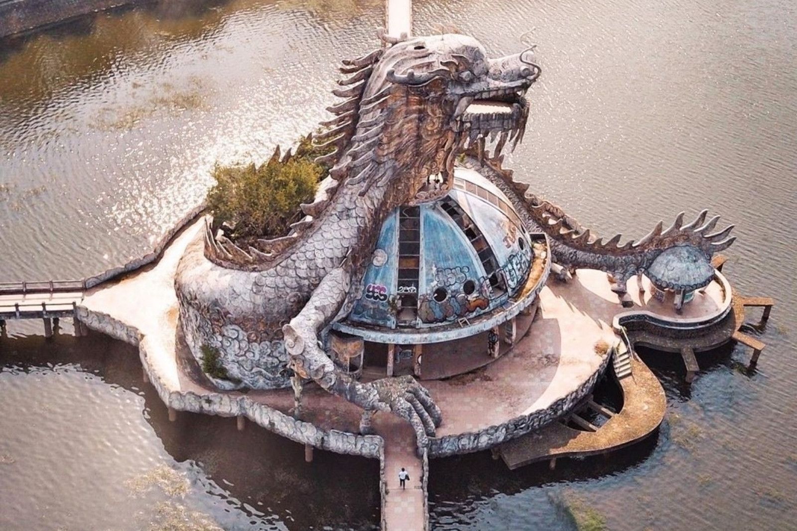 Công viên hồ Thủy Tiên nhìn từ trên cao