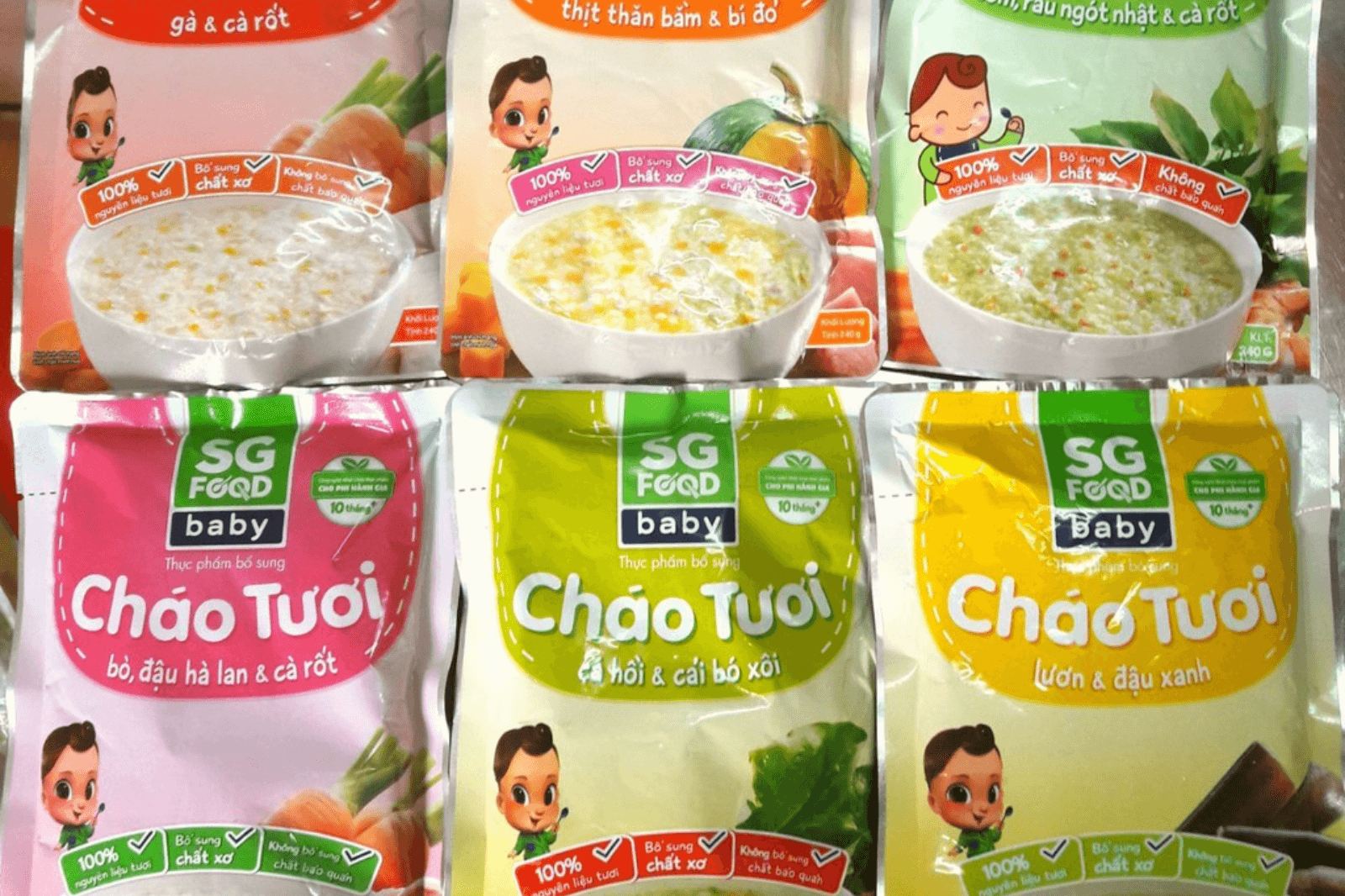 Hiện nay có nhiều loại cháo tươi được đóng gói sẵn rất tiện lợi