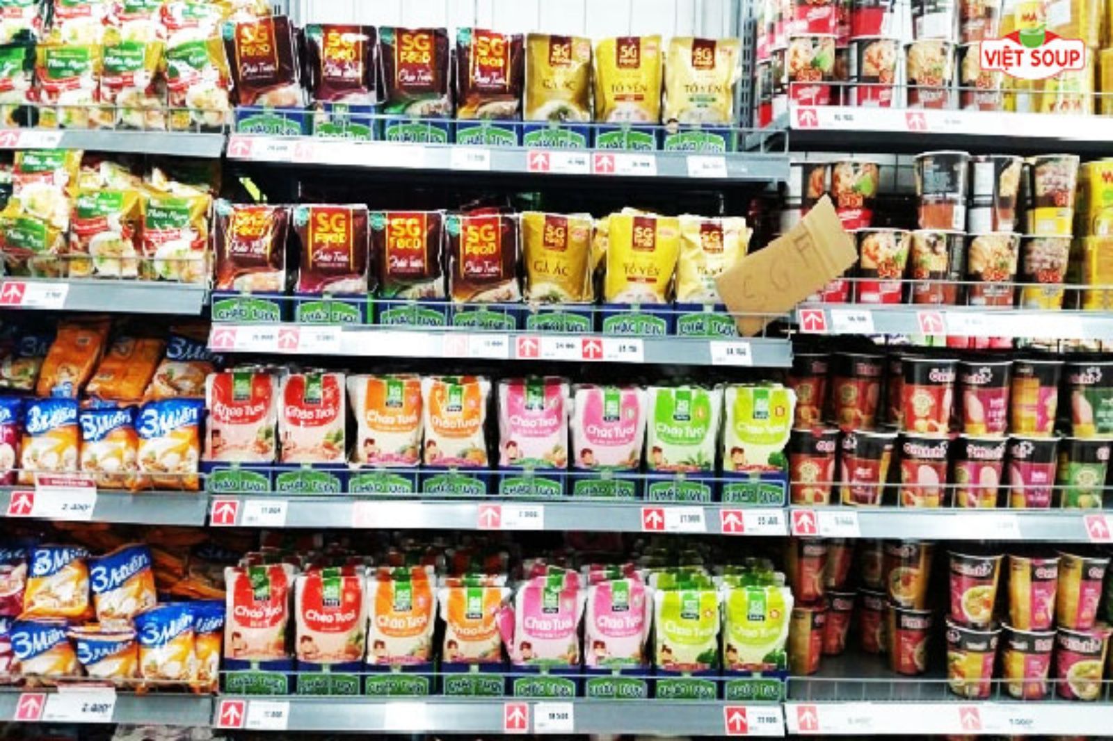 Hiện nay có nhiều loại cháo tươi được đóng gói sẵn rất tiện lợi