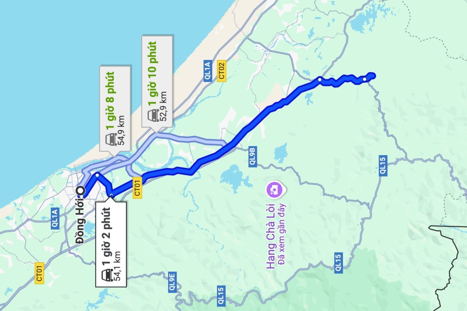 Quãng đường từ trung tâm Đồng Hới đến khu nghỉ dưỡng Onsen