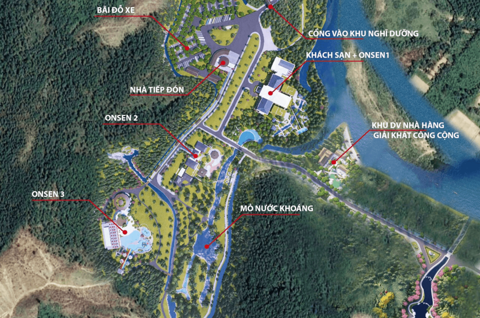 Sơ đồ tổng thể Bang Onsen Spa & Resort 