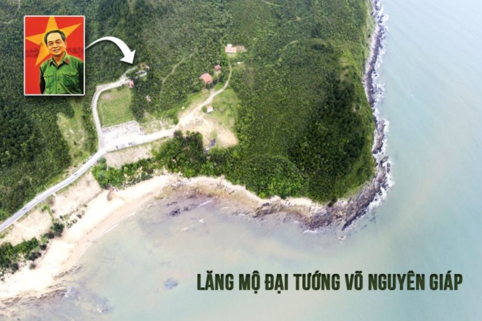 Vị trí mộ Đại tướng ở Vũng Chùa - Đảo Yến