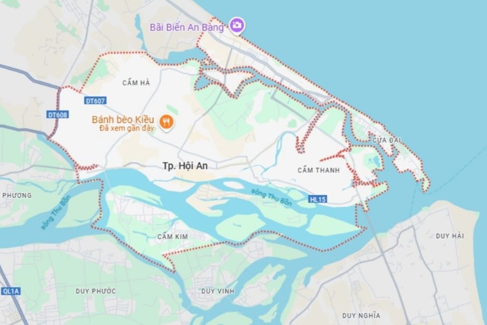 Bản đồ vệ tinh thành phố Hội An  