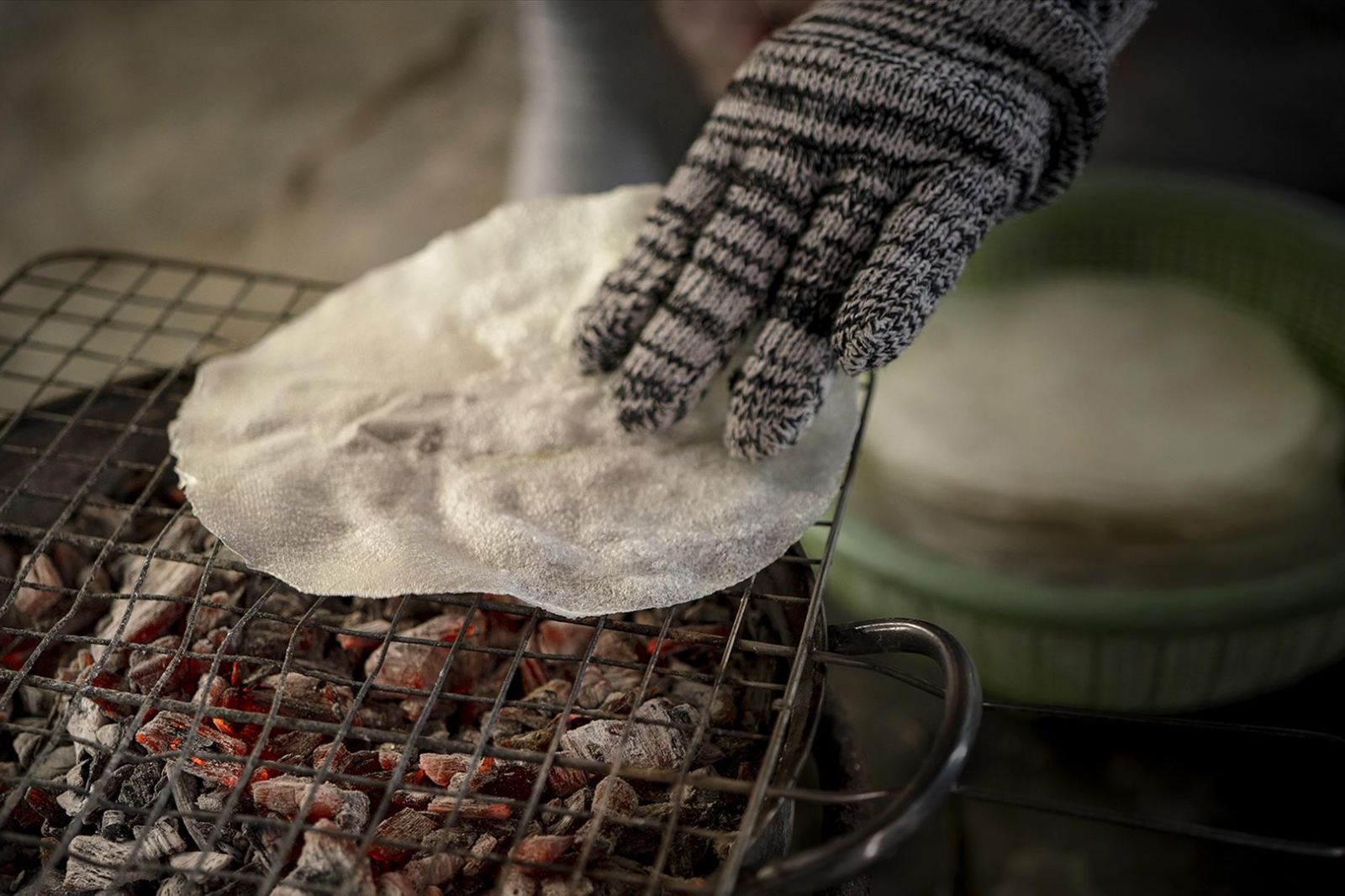 Bánh tráng được nướng giòn 