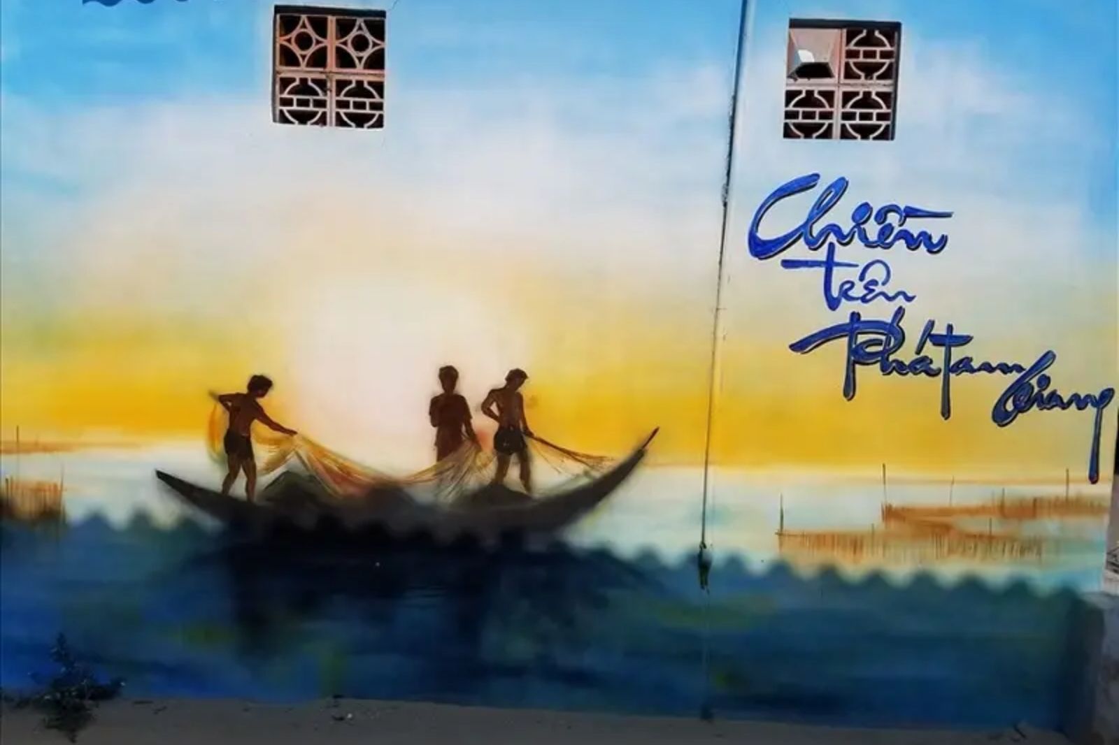 Bức họa ở làng Ngư Mỹ Thạnh