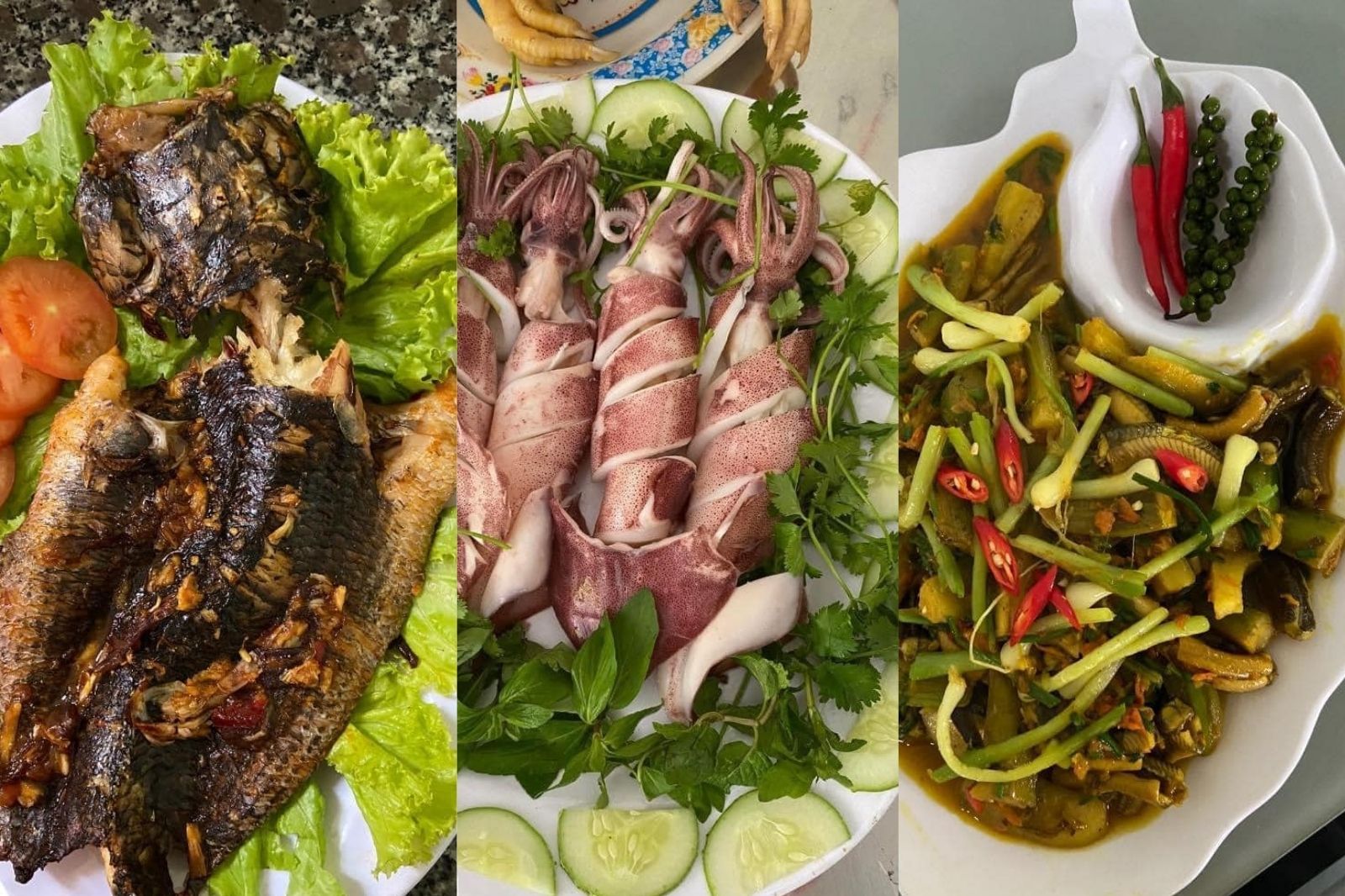 Các món ăn ở Trằm Trà Lộc 