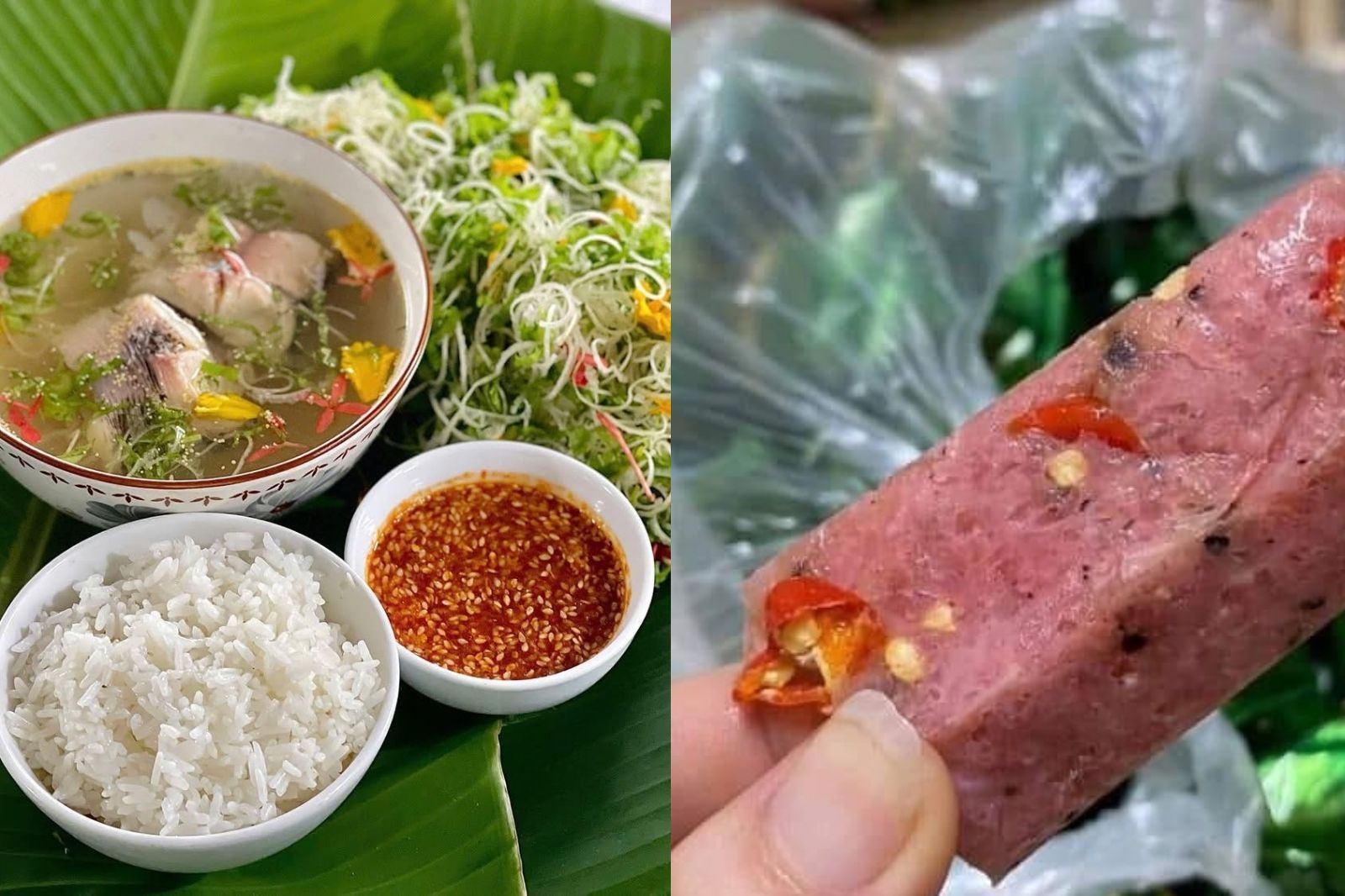 Canh ám làng Lam và nem chua Quảng Trị