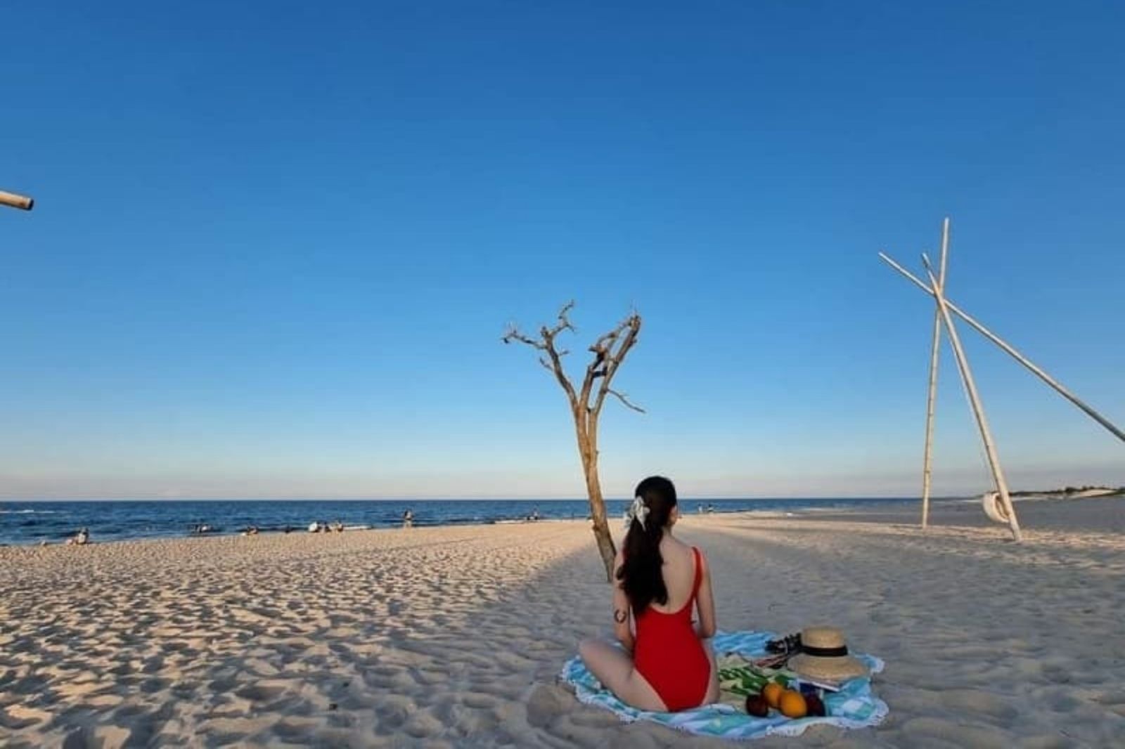 Check-in bên bờ biển