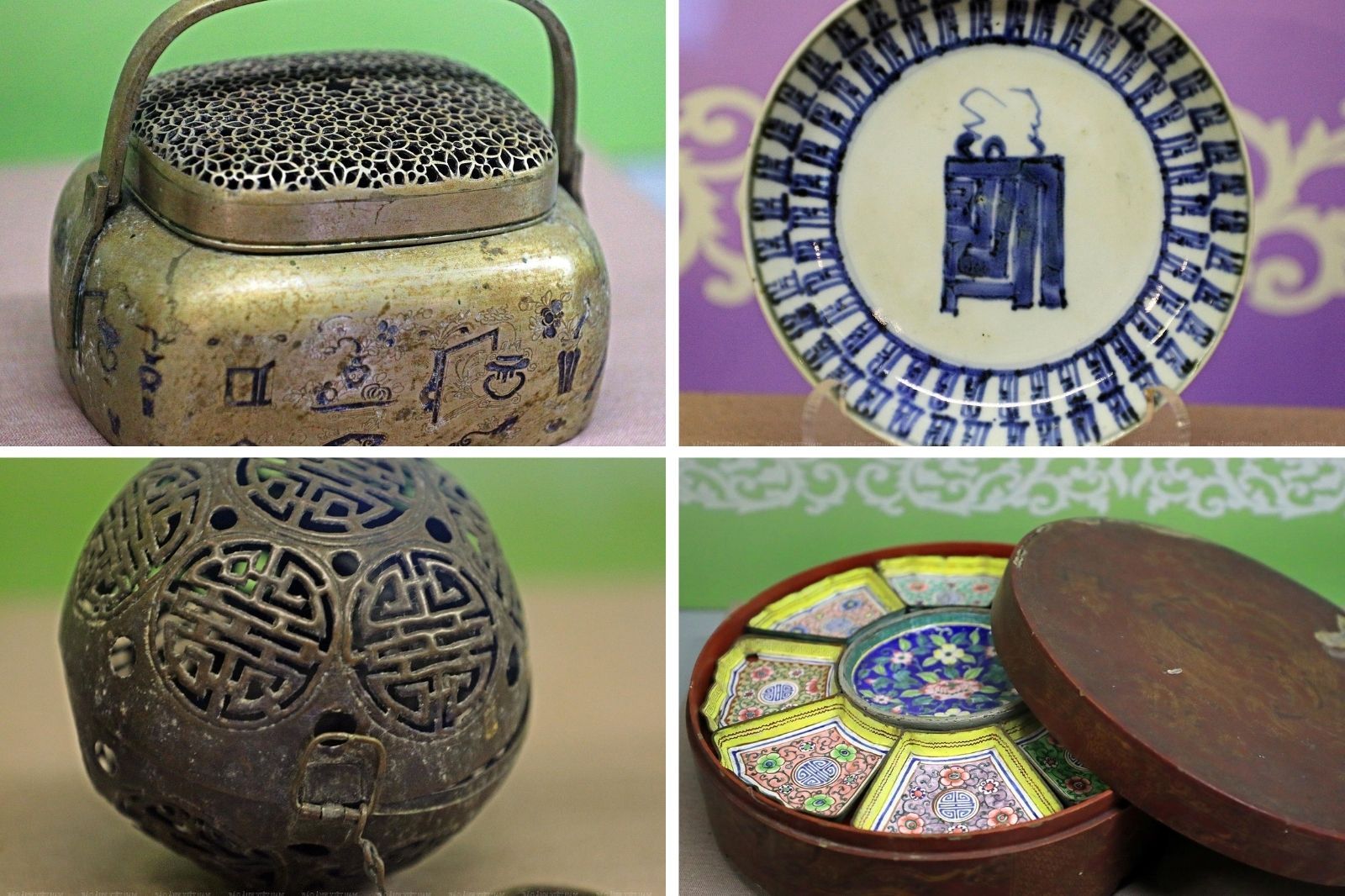 Một số đồ vật được lưu giữ ở cung Diên Thọ  