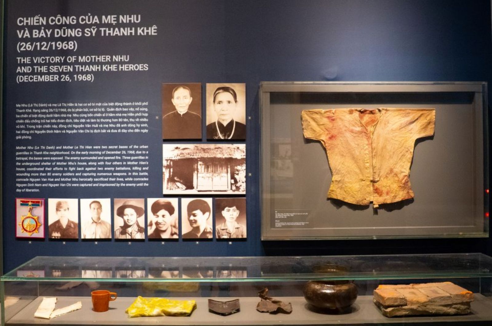 Góc trưng bày chiến công của mẹ Nhu và bảy dũng sĩ Thanh Khê 