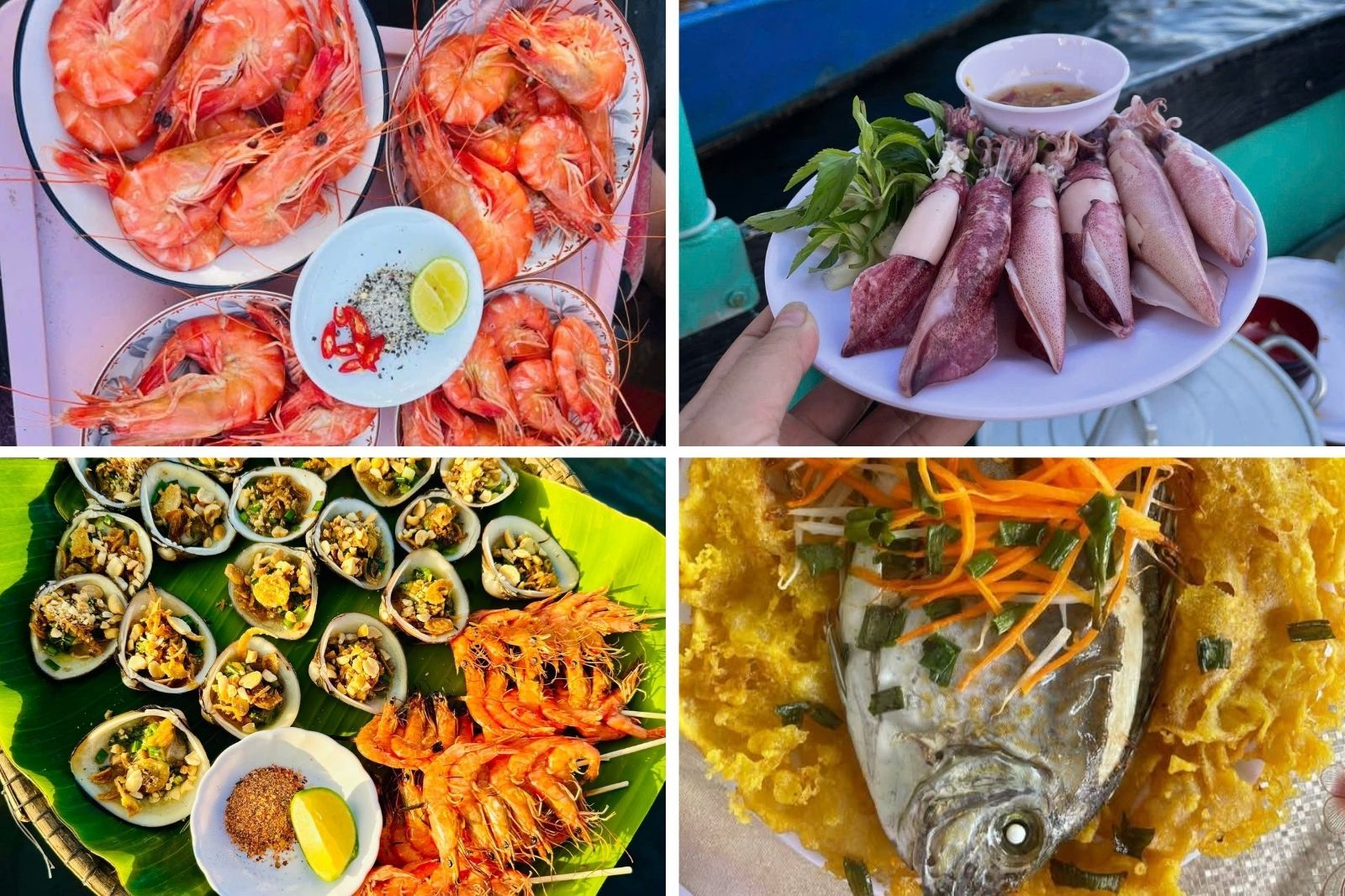 Hải sản tươi ngon ở phá Tam Giang