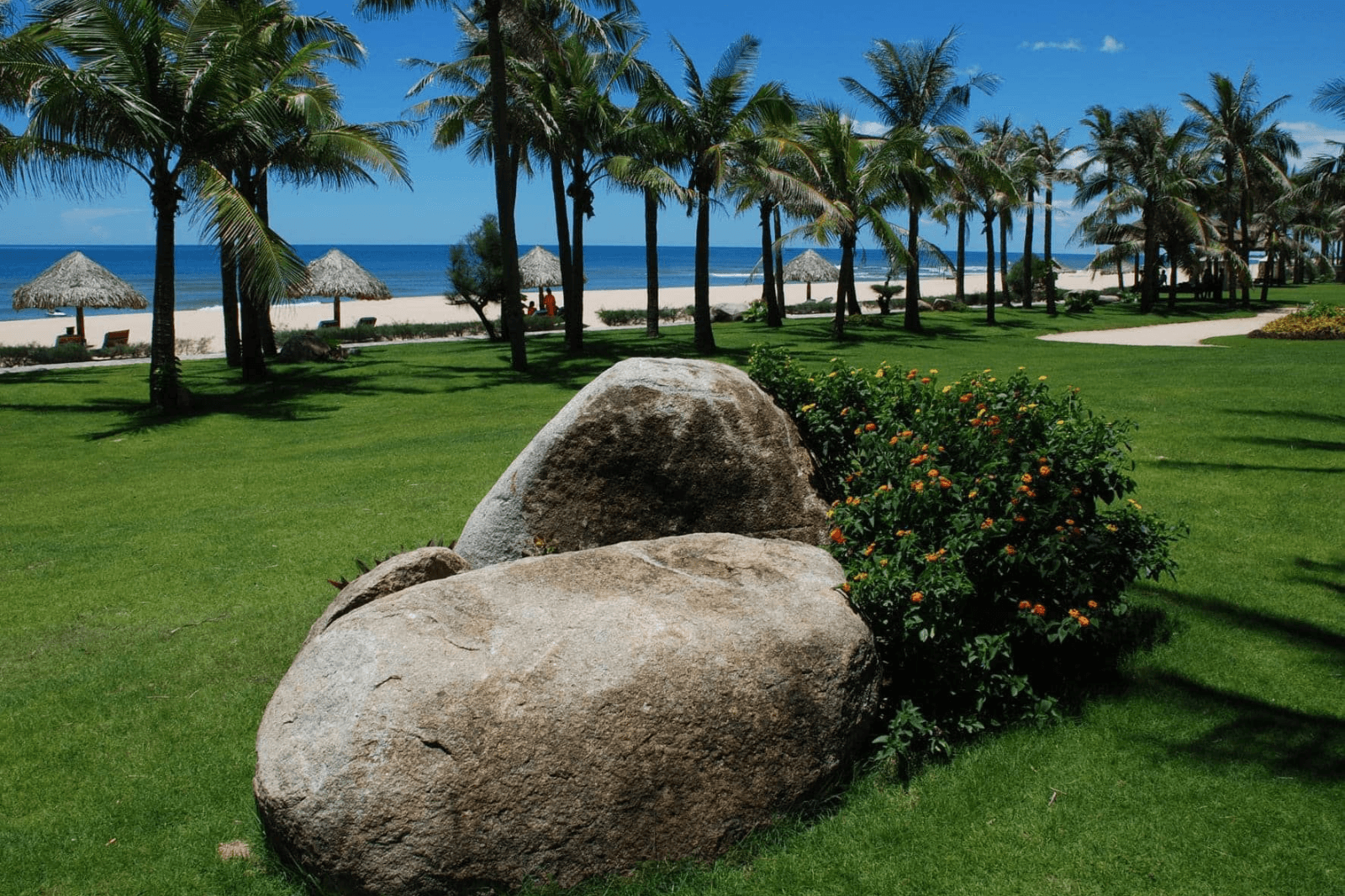 Khuôn viên xanh mát gần biển 