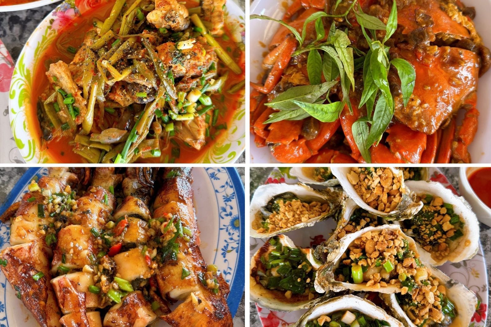 Menu ở các nhà hàng đa dạng món 