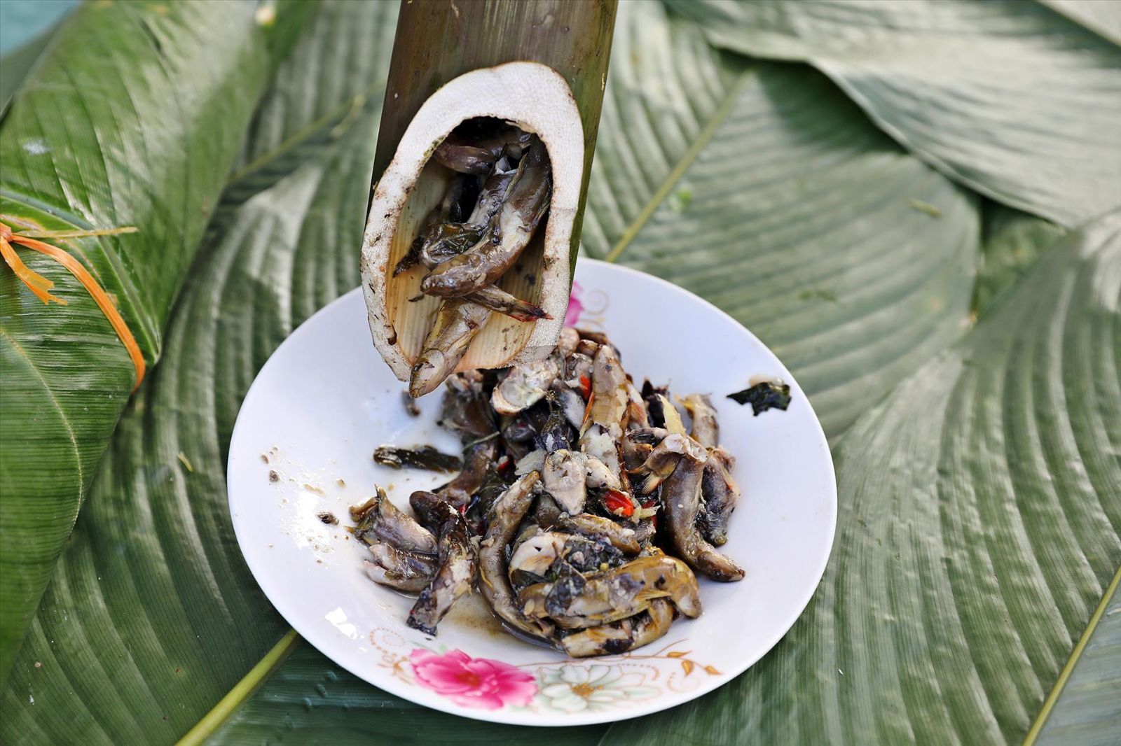 Ngoài lạp cá suối còn có cá suối nướng ống tre