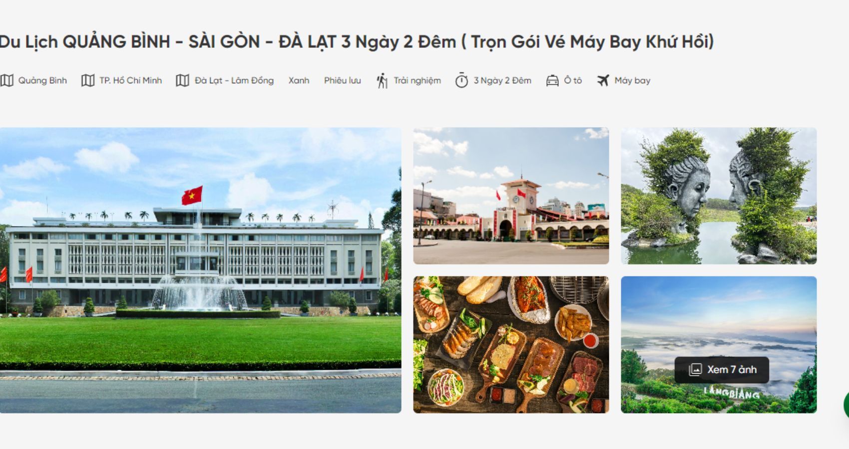 Tour du lịch trọn gói Quảng Bình - Sài Gòn - Đà Lạt 3 ngày 2 đêm tại website của Sovaba Travel.