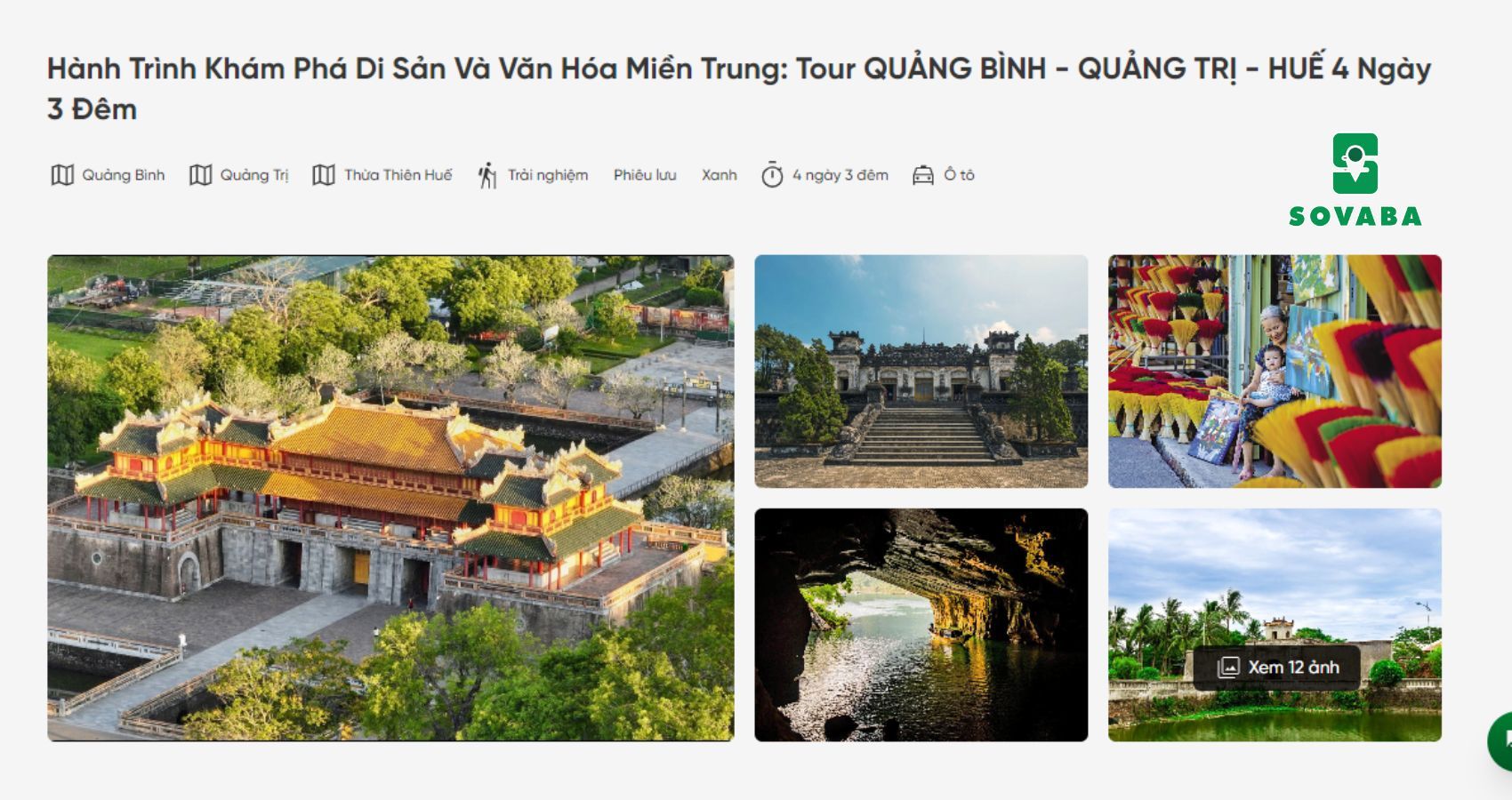 Tour du lịch Quảng Bình - Hành trình di sản miền Trung 4 ngày 3 đêm tại website của Sovaba Travel.