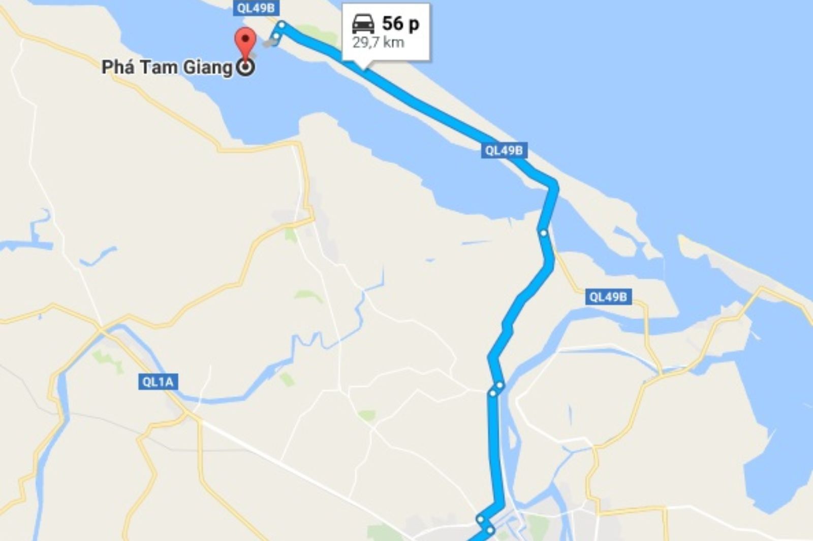 Từ trung tâm thành phố Huế đến phá Tam Giang